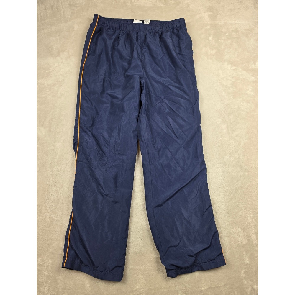 Kim Rogers Track Pants Womens L Navy Blue Orange Stripe Mesh Lined Athleisure